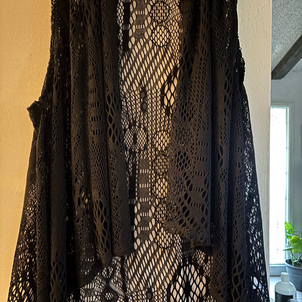 Black Crochet Vest